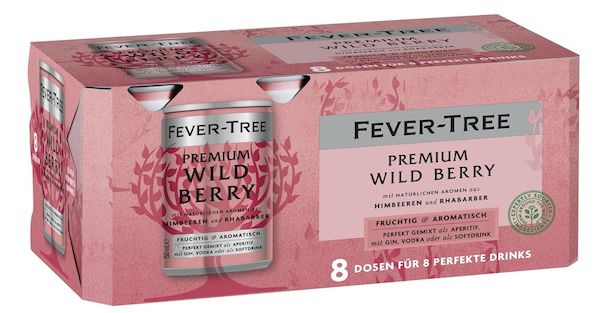 🥂 8x Fever Tree Premium Wild Berry aus Himbeeren und Rhabarber für 4,49€ (statt 5,29€)