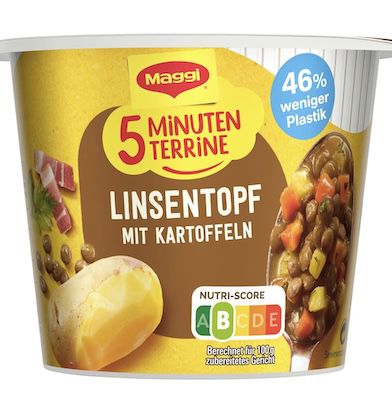 🥔 8x MAGGI 5 Minuten Terrine Linsentopf mit Kartoffeln für 6,47€ (statt 13€)