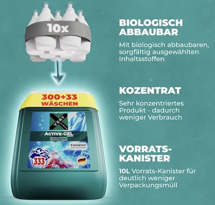 🧺 10L VERY Universal Waschmittel Flüssig Gel für 17,97€ (statt 24€)