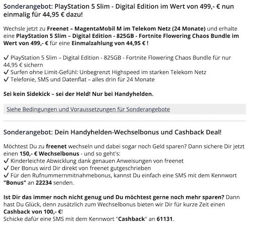 🧨 KNALLER 🧨 Telekom 5G unlimited 27,95€ mtl. + PlayStation 5 Slim Digital 44,95€ + 250€ Bonus 🧨 KNALLER 🧨 Telekom 5G unlimited 27,95€ mtl. + PlayStation 5 Slim Digital 44,95€ + 250€ Bonus