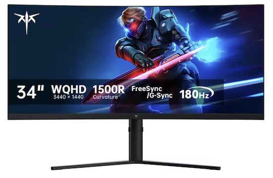 🖥️ KTC H34S5   34 Zoll curved WQHD Monitor bis 180 Hz für 178,10€ (statt 230€)