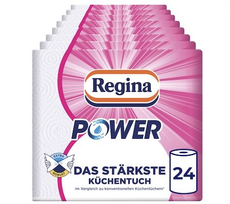 🧻 24x 43er Rolle Regina Power Küchentücher 2 lagig für für 16€ (statt 22€)