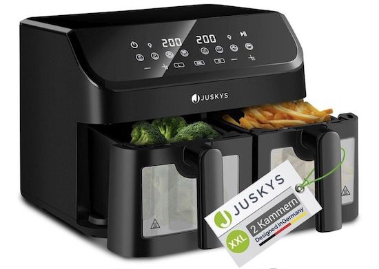 🍗 Juskys Dual-Zone Heißluftfritteuse (9 L, 1.800W) für nur 59,99€ (statt 80€) 🍗 Juskys Dual Zone Heißluftfritteuse (9 L, 1.800W) für nur 59,99€ (statt 80€)