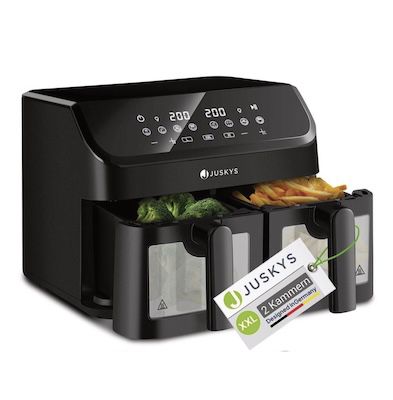 🍗 Juskys Dual-Zone Heißluftfritteuse (9 L, 1.800W) für nur 59,99€ (statt 80€)