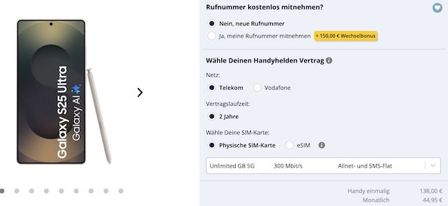 🤩 Mit ein wenig Aufwand 📲 Telekom Unlimited 5G für eff. 10€ mtl.   durch Ankauf