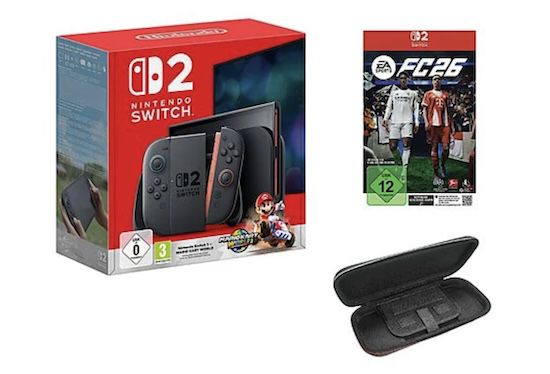 🎮 Nintendo Switch 2 inkl. Mario Kart World + EA FC 26 + Tasche für 489€ (statt 548€)