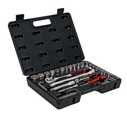 🔩 STIER Steckschlüsselsatz, 54 teilig, 1/4 Zoll und 1/2 Zoll für 45,89€ (statt 54€)