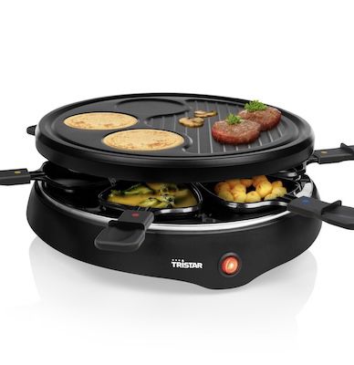 🍕 Tristar Raclette mit Crêpe- und Grill-Bereich für 19,99€ (statt 28€)