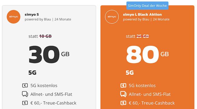 😍 6 Monate eff. GRATIS 📱 o2 Allnet 80GB (mtl. kündbar) für 9,99€ mtl. + 60€ Cashback nach 6 Monaten