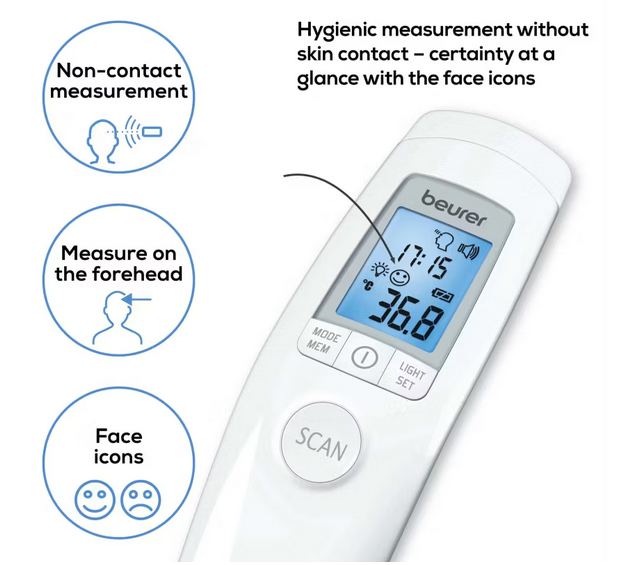 2x Beurer FT 90 kontaktloses Infrarot Thermometer für 25,90€ (statt 34€)