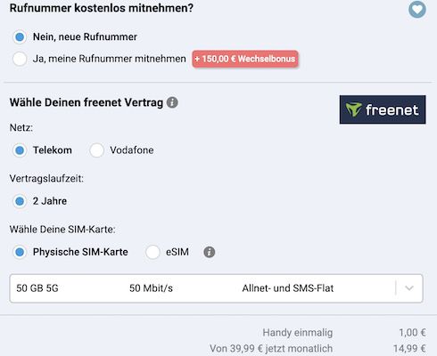 🔥 Rechn. Gewinn 📱 Samsung Galaxy A36 für 1€ + Telekom 50GB für 14,99€ + 150€ Bonus