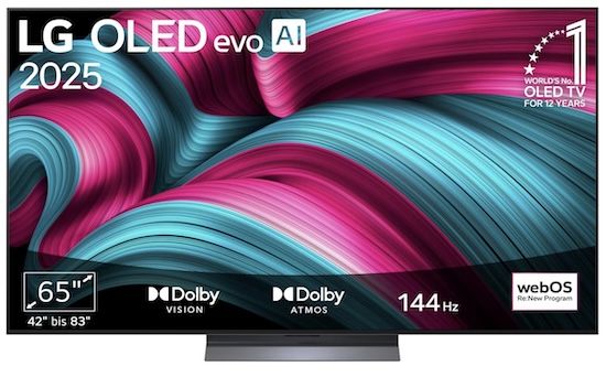 📺 LG OLED65C5ELB   65 OLED evo TV mit 120Hz für 1.199€ (statt 1.328€)