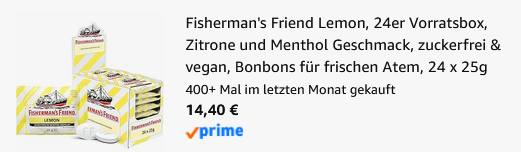 🍋 24er Pack Fisherman's Friend Lemon mit je 25g ab 14,40€ (statt 24€) 0,60€/Stück 🍋 24er Pack Fishermans Friend Lemon mit je 25g ab 14,40€ (statt 24€) 0,60€/Stück