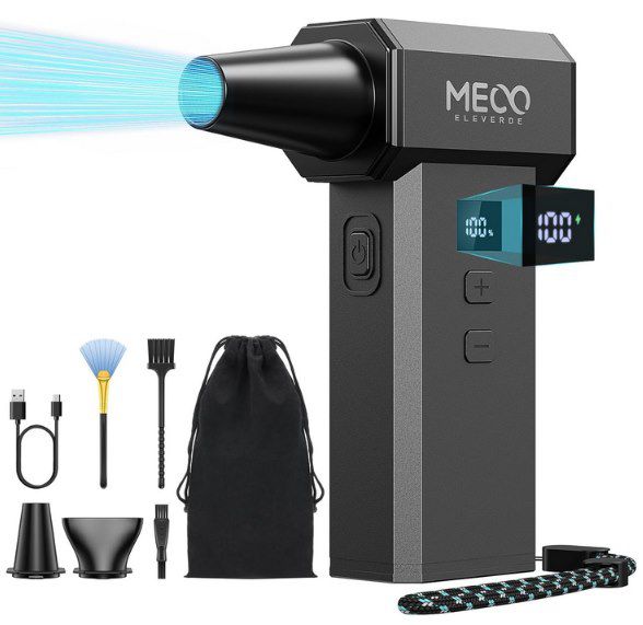 🌬️ MECO ELEVERDE elektr. Staubgebläse (220.000 U/Min & 8.000mAh) für 32,99€ (statt 50€)