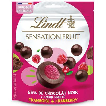 🍬 Lindt Sensation Fruit Himbeere & Cranberry, 150g ab 4,46€ (statt 6€)