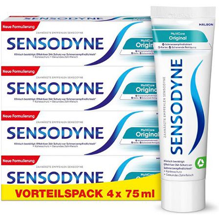 🪥 4er Pack Sensodyne MultiCare Original Zahnpasta, 75ml ab 10,20€ (statt 14€)