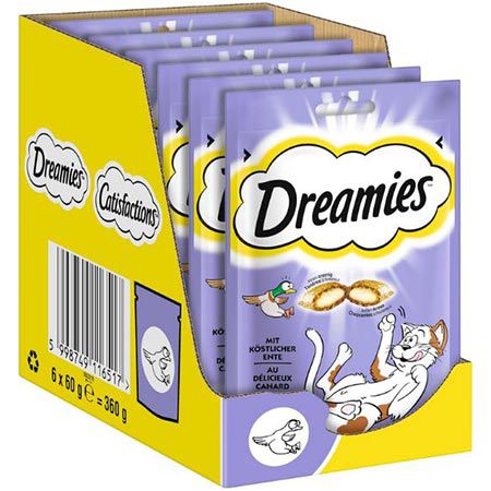 🐈 6er Pack Dreamies Katzensnacks mit Ente ab 5,30€ (statt 9€)
