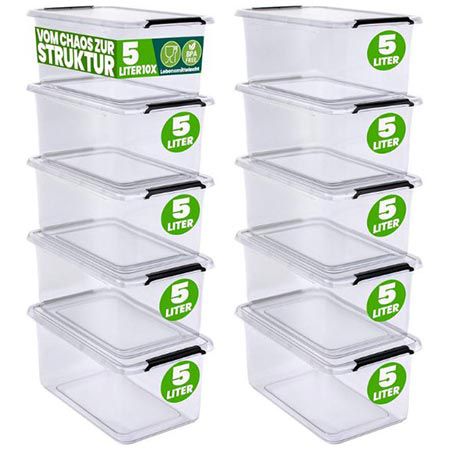 📦 10er Pack Deuba Aufbewahrungsbox mit Deckel, 5L für 28,85€ (statt 37€)