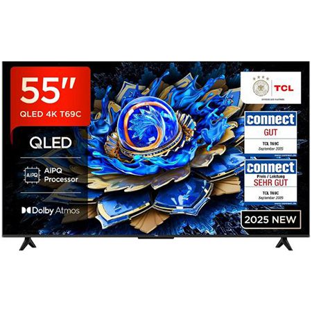 📺 TCL 55T69C 55″ 4K QLED Direct LED TV für 349€ (statt 426€)