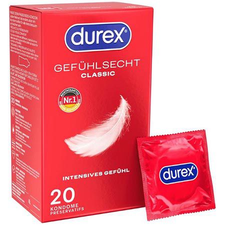 🛏️ 20er Pack Durex Gefühlsecht Classic Kondome ab 10,85€ (statt 15€)