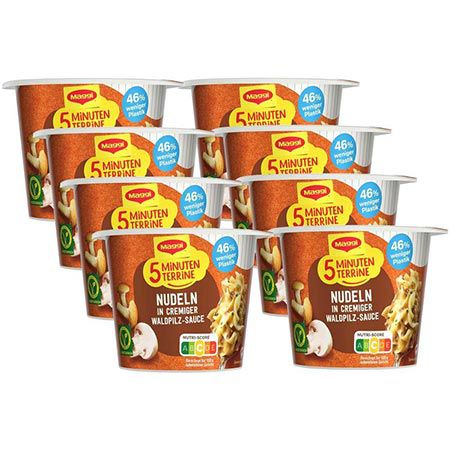 🍄‍🟫 8er Pack Maggi 5 Minuten Terrine Nudeln in Waldpilzrahmsauce ab 7,13€ (statt 12€)