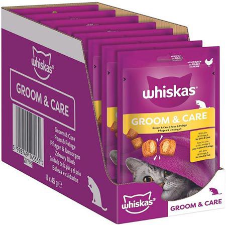 🐈 8er Pack Whiskas Groom & Care Katzensnacks ab 7,28€ (statt 10€)