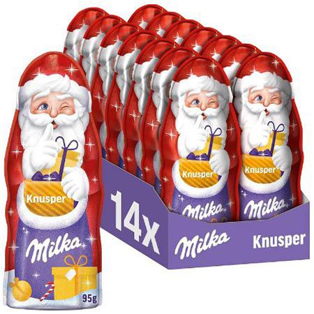 🍫 14er Pack Milka Weihnachtsmann Knusper, je 95g für 36,80€ (statt 46€)