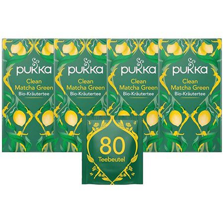 🍵 4 x 20er Pack Pukka Bio Kräutertee Clean Matcha Green ab 14,37€ (statt 20€)