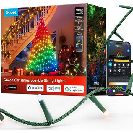🎄 Govee Christmas Sparkle String Lights mit 375 LEDs, 30m für 109,99€ (statt 170€)