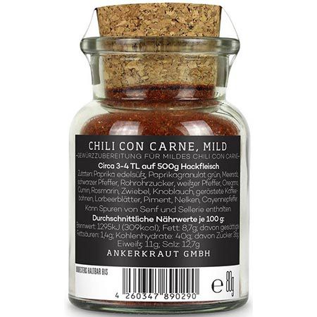 🌶️ Ankerkraut Chili con Carne Gewürzmischung, mild, 80g ab 4,55€ (statt 6€)