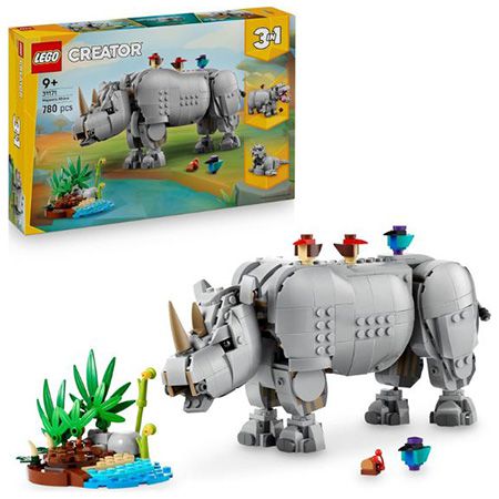 🦏 LEGO 31171 Creator 3in1 Wilde Tiere: Prächtiges Nashorn für 43,99€ (statt 59€)