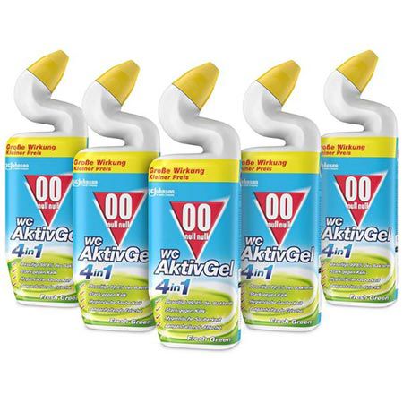 🚽 5er Pack 00 null null WC Aktiv Gel Fresh Green für 7,45€ (statt 10€)