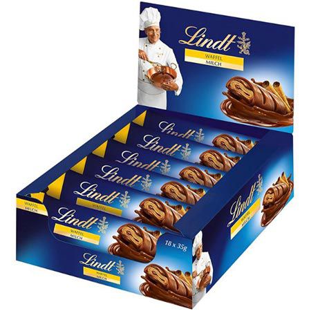 🍫 18er Pack Lindt Waffel-Vollmilch Riegel ab 20,89€ (statt 31€)