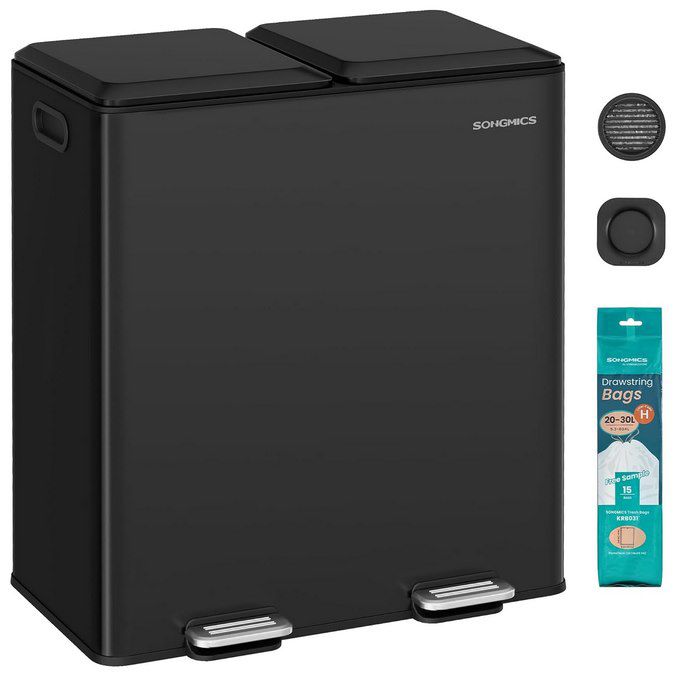 🗑️ SONGMICS Mülleimer mit 2x 30L, Softclose & Duftspender für 68,99€ (statt 80€)