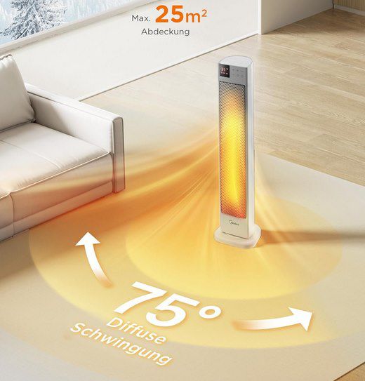 🌡️ Midea NTH20 22GR 2.000W Heizlüfter mit Thermostat & Fernbedienung für 59,69€ (statt 80€)