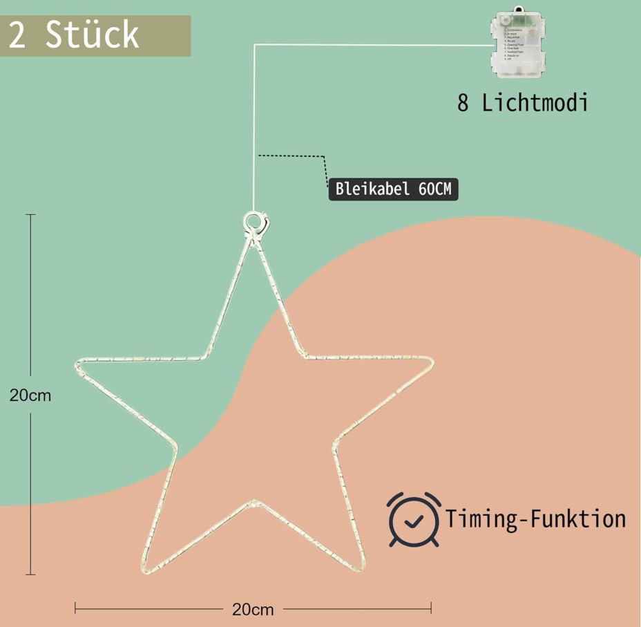 🌟 2x Weihnachtsstern in versch. Ausführungen z.B. 20x20cm & 20 LEDs für 8,49€ (statt 17€) 🌟 2x Weihnachtsstern in versch. Ausführungen z.B. 20x20cm & 20 LEDs für 8,49€ (statt 17€)