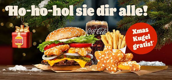 Burger King: Zu jedem Whopper King Menü Weihnachtskugel gratis dazu
