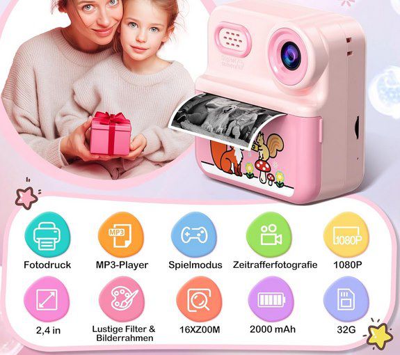 🖼️ Kotopa 1080p Kindersofortbildkamera + 32 GB Speicherkarte für 19,97€ (statt 27€) 🖼️ Kotopa 1080p Kindersofortbildkamera + 32 GB Speicherkarte für 19,97€ (statt 27€)