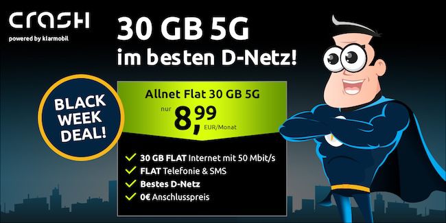 🧨 Black Week Knaller 🔥 Telekom Allnet mit 30GB 5G für 8,99€ mtl. + 0€ AG 🧨 Black Week Knaller 🔥 Telekom Allnet mit 30GB 5G für 8,99€ mtl. + 0€ AG