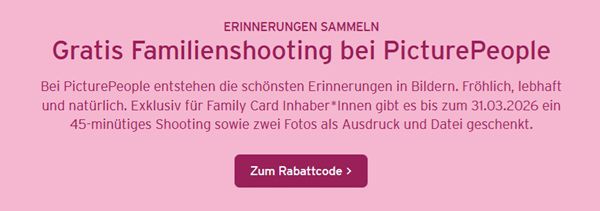 Mit Ernstings family kostenloses Fotoshooting bei PicturePeople sichern