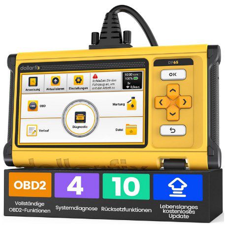 👨‍🔧 DollarFix DF65 OBD2 Diagnosegerät mit 10 Reset-Funktionen für 124,99€ (statt 140€)