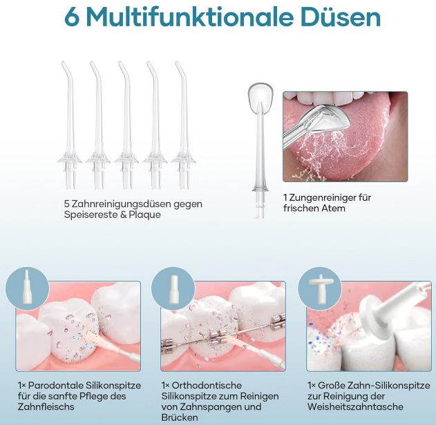 💦 Glracd Munddusche mit 4 Modi und 350ml für 15,99€ (statt 30€)