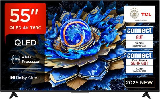 📺 TCL 55T69C 55 4K QLED Direct LED TV für 349€ (statt 426€)