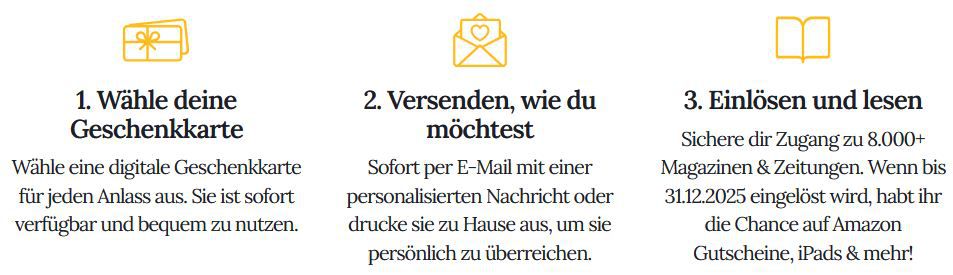 📰 Readly: Bis zu 35% Rabatt auf Geschenkkarten - z.B. 12 Monate für 115€ (statt 170€) 📰 Readly: Bis zu 35% Rabatt auf Geschenkkarten z.B. 12 Monate für 115€ (statt 170€)
