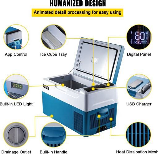 🧊 Vevor 23 Qt Kompressor Kühlbox mit App, 22 Liter für 139,32€ (statt 165€)