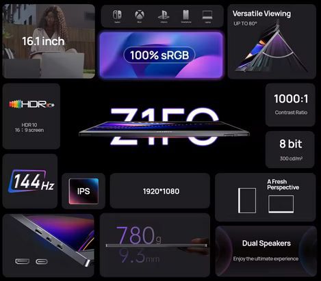 🖥️ ARZOPA Z1FC 16,1 Tragbarer Full HD Monitor für 84,16€ (statt 121€)