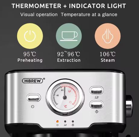 ☕ Hibrew H5 Siebträgermaschine mit 20 Bar für 71,81€ (statt 109€)