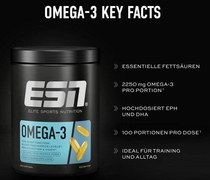 💊 300er Pack ESN Omega-3 Kapseln mit EPA & DHA ab 33€ (statt 49€) 💊 300er Pack ESN Omega 3 Kapseln mit EPA & DHA ab 33€ (statt 49€)