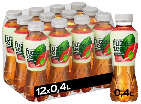 🥤 12er Pack Fuze Tea Schwarzer Tee Wassermelone Minze Zero ab 7€ (statt 14€)