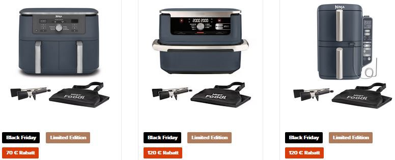 🔥🍗 Ninja Kitchen Black Friday Deals mit bis zu 150€ Rabatt - auch auf Sondereditionen + Zugaben! 🔥🍗 Ninja Kitchen Black Friday Deals mit bis zu 150€ Rabatt auch auf Sondereditionen + Zugaben!